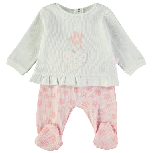 Conjunto bebé niña verano flores rosa Babybol 160002