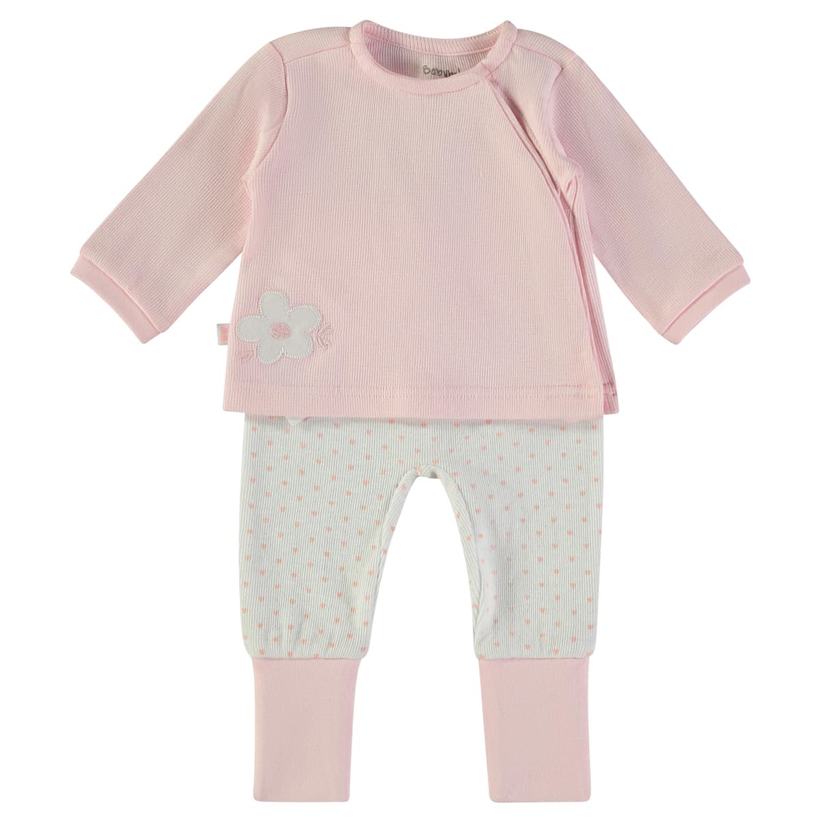 Pyjama bébé en polaire Baby Bol Best Friends avec leggings beiges et t-shirt brodé 250003