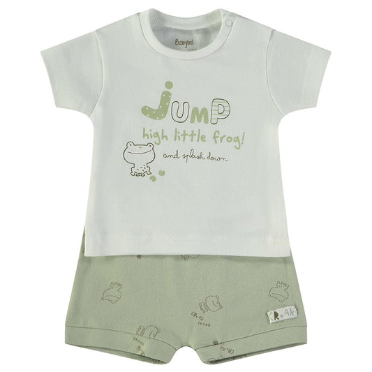 Conjunto bebé de verano con camiseta y pantalón corto Babybol 160045