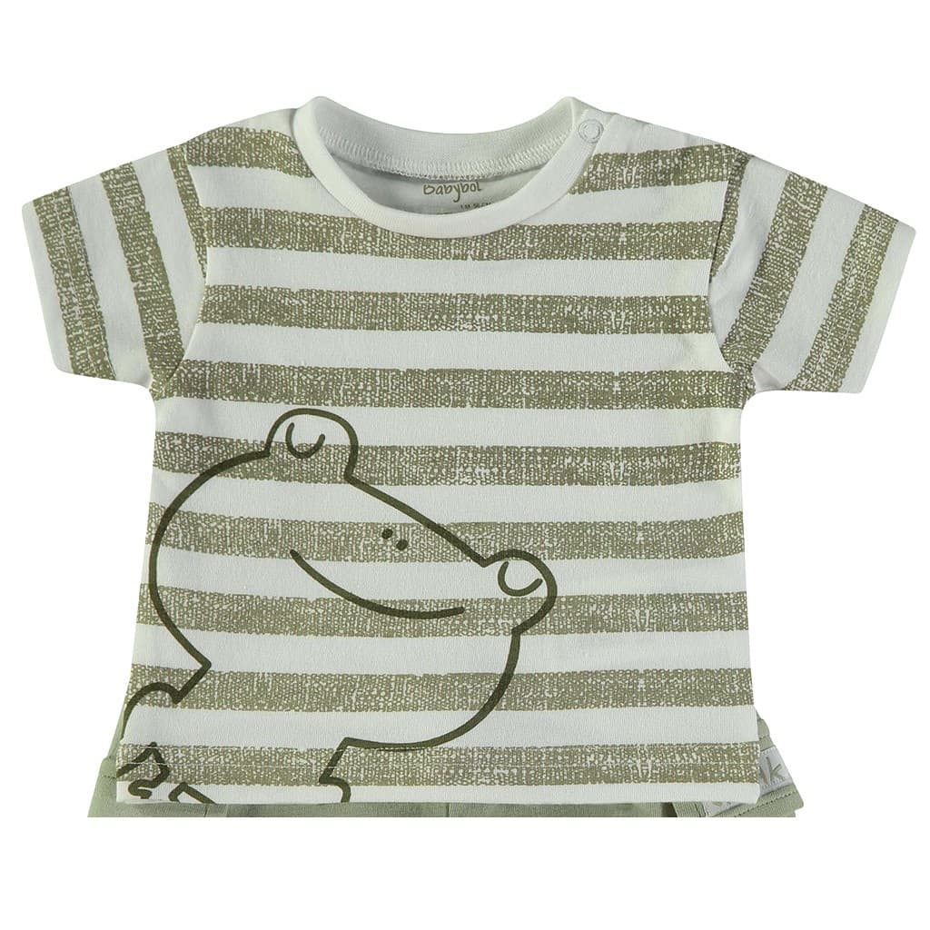 Conjunto bebé de verano con rayas y pantalón corto Babybol 160046