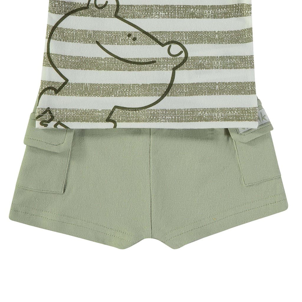Conjunto bebé de verano con rayas y pantalón corto Babybol 160046