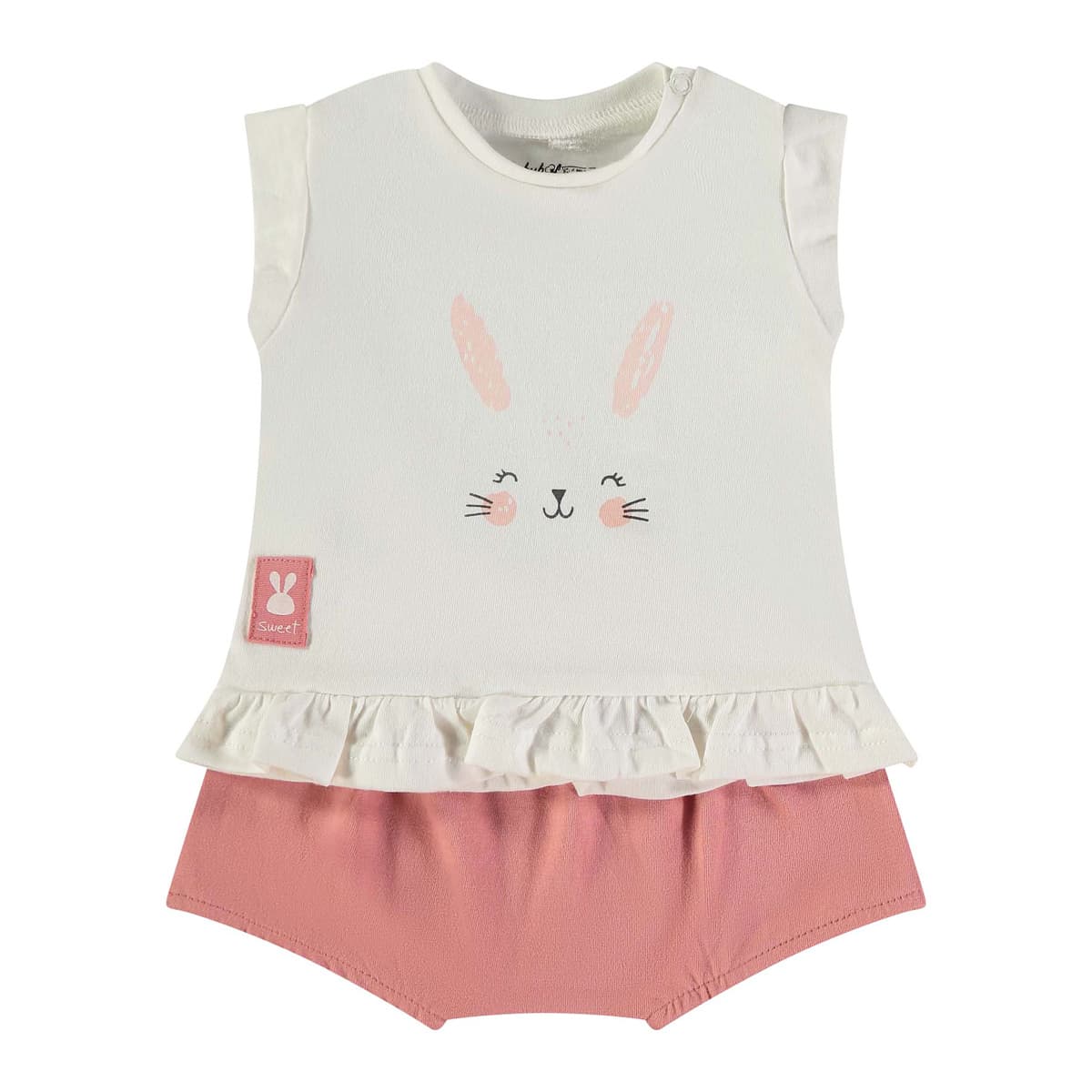 Conjunto para bebé camiseta conejita y cubrepañal Babybol 160431