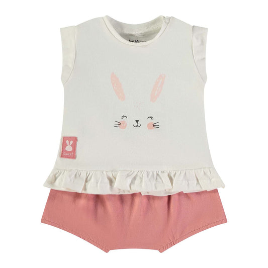 Conjunto para bebé camiseta conejita y cubrepañal Babybol 160431