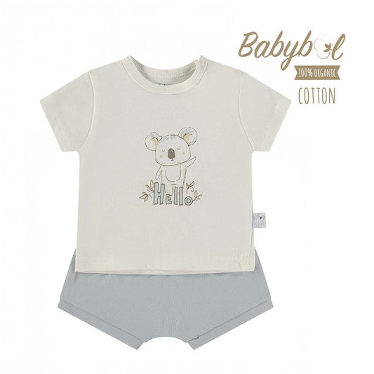 Conjunto bebé de verano camiseta y pantalón corto Babybol 160436