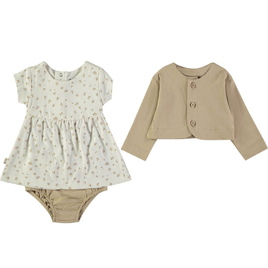 Vestido 3 piezas para bebé con braguita cubrepañal Babybol 160440