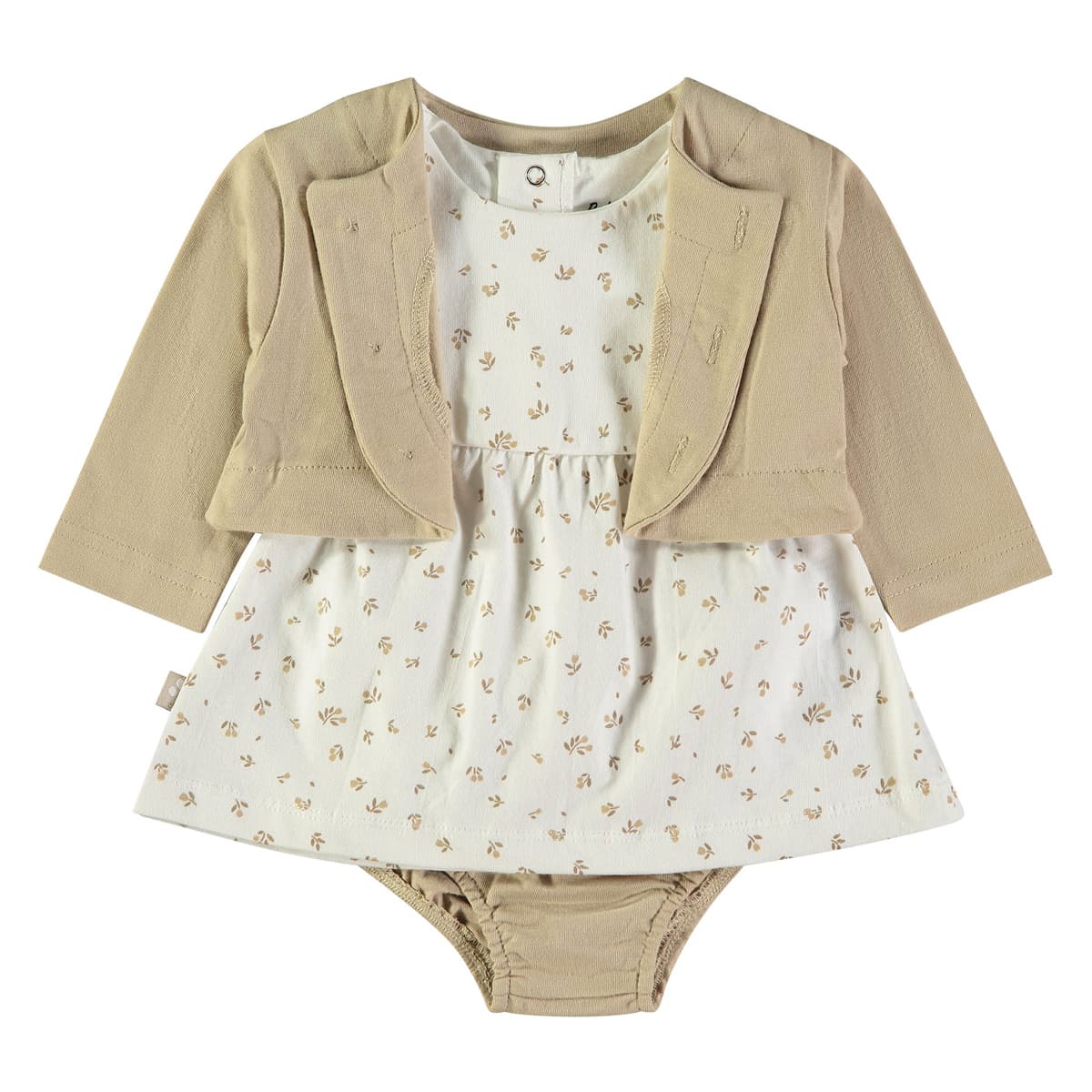 Vestido 3 piezas para bebé con braguita cubrepañal Babybol 160440