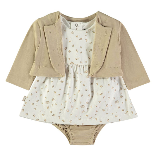 Vestido 3 piezas para bebé con braguita cubrepañal Babybol 160440