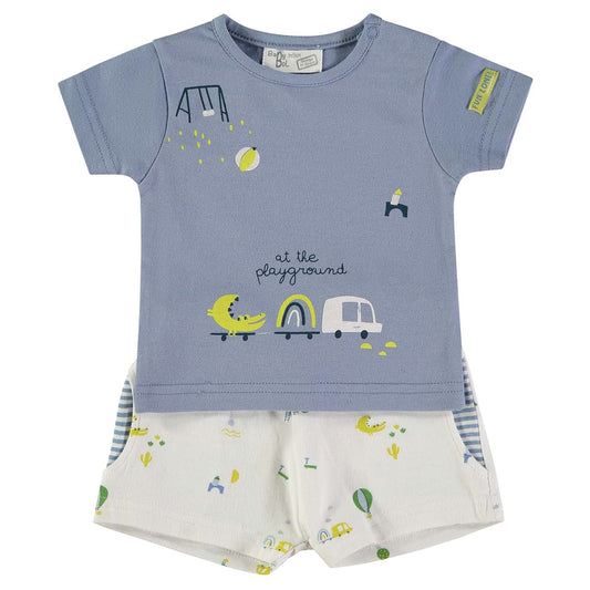 Conjunto bebé de verano con camiseta y pantalón corto playground Babybol 160834