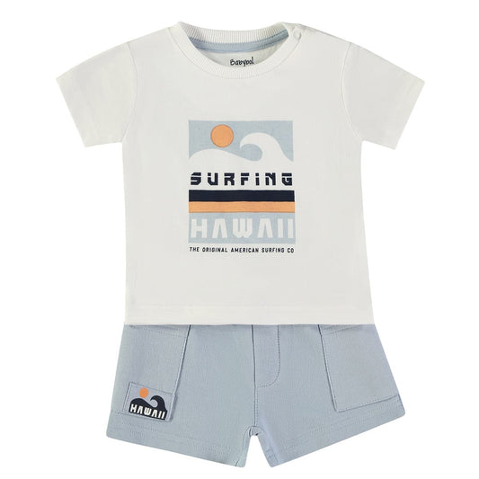 Conjunto niño verano camiseta surfing y pantalón corto Babybol 162000