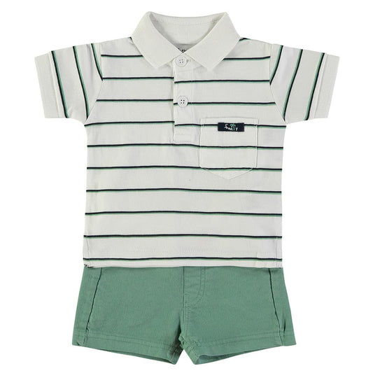 Conjunto infantil polo y pantalón corto BABYBOL 162025  – Cómodo y fresco para verano (3 a 8 años)