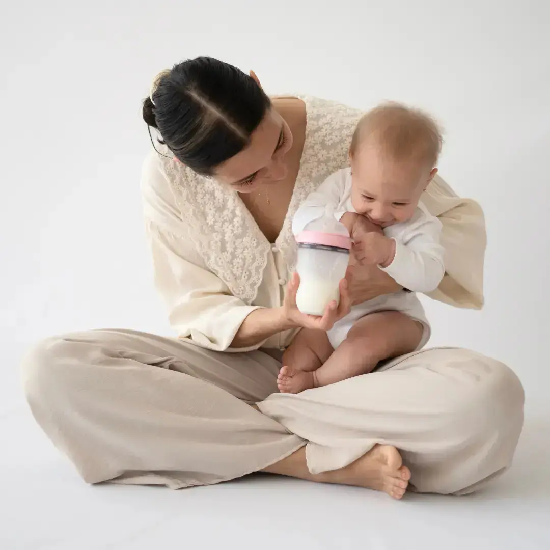 Pack Biberon flujo lento + Chupete Clásico Rosa Chicle Nenina & Co