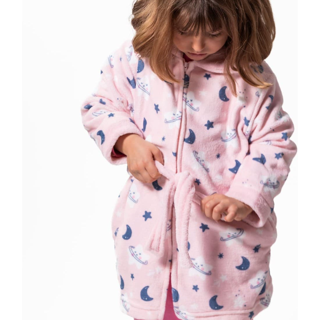 Peignoir enfant en polaire corail extra-douce Nacarina Kinanit 8064 avec fermeture éclair