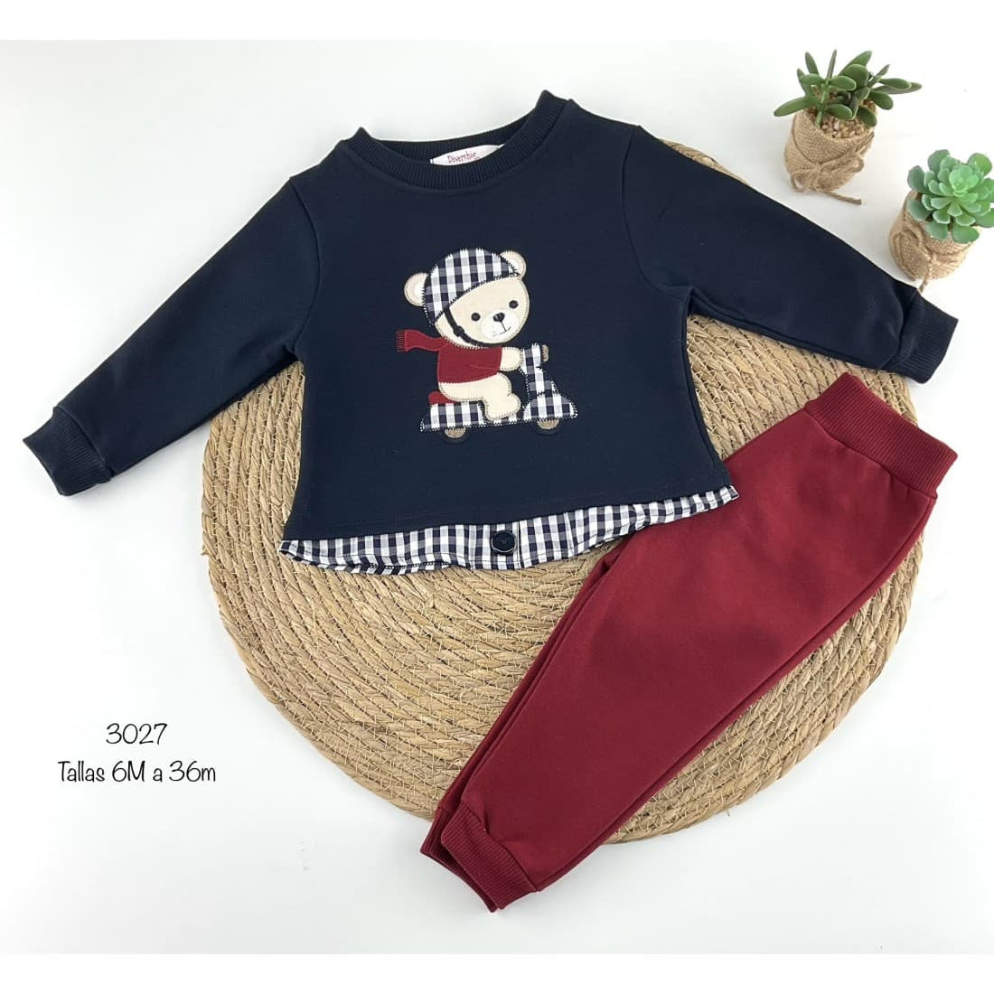 Conjunto bebé niño sudadera osito en moto DIVERCHIC 522103027
