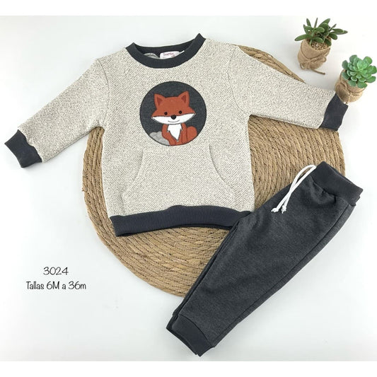 Conjunto bebé niño sudadera zorro DIVERCHIC 522103024