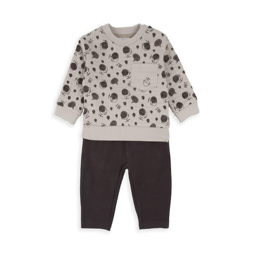 Conjunto bebé Babybol 522152104 Sudadera beige estampada y pantalón gris