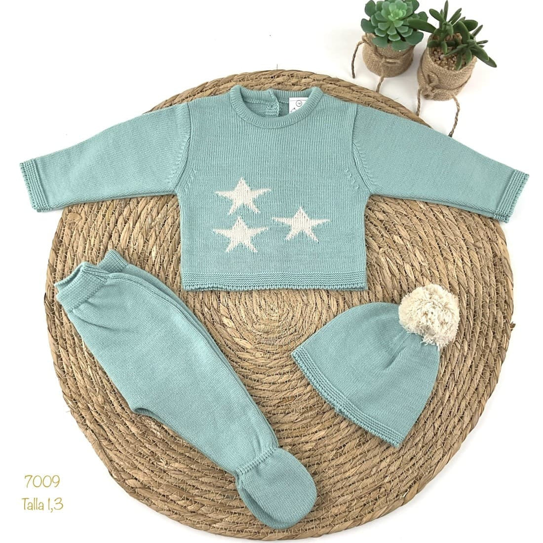 Conjunto primera puesta para bebé lana 421107009 PELOTTAS Verde