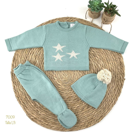 Conjunto primera puesta para bebé lana 421107009 PELOTTAS Verde