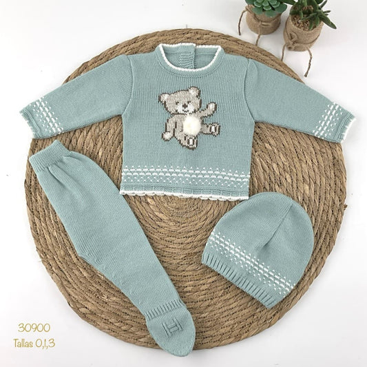 Conjunto primera puesta para bebé Visi 421130900 osito verde