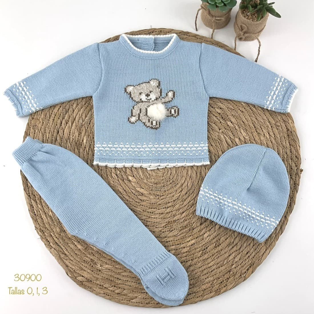 Conjunto primera puesta para bebé Visi 421130900 osito azul