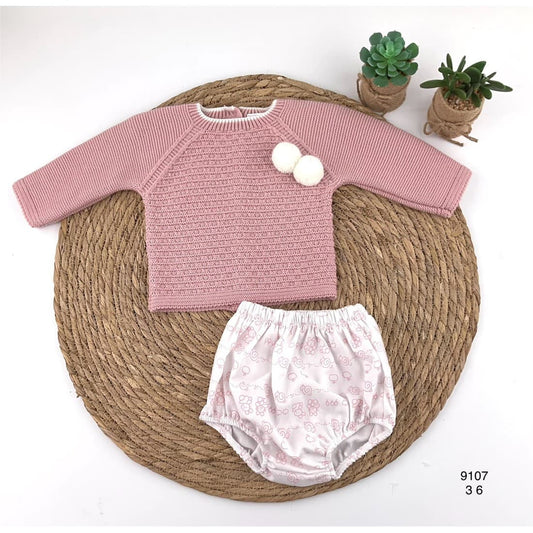 Premier ensemble de bébé en perle 8005 Pelottas Celeste