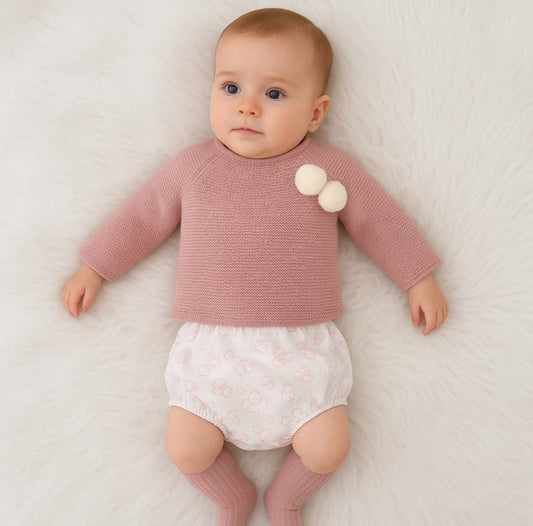 Primeiro conjunto de bebé em pérola 8005 Pelottas Celeste