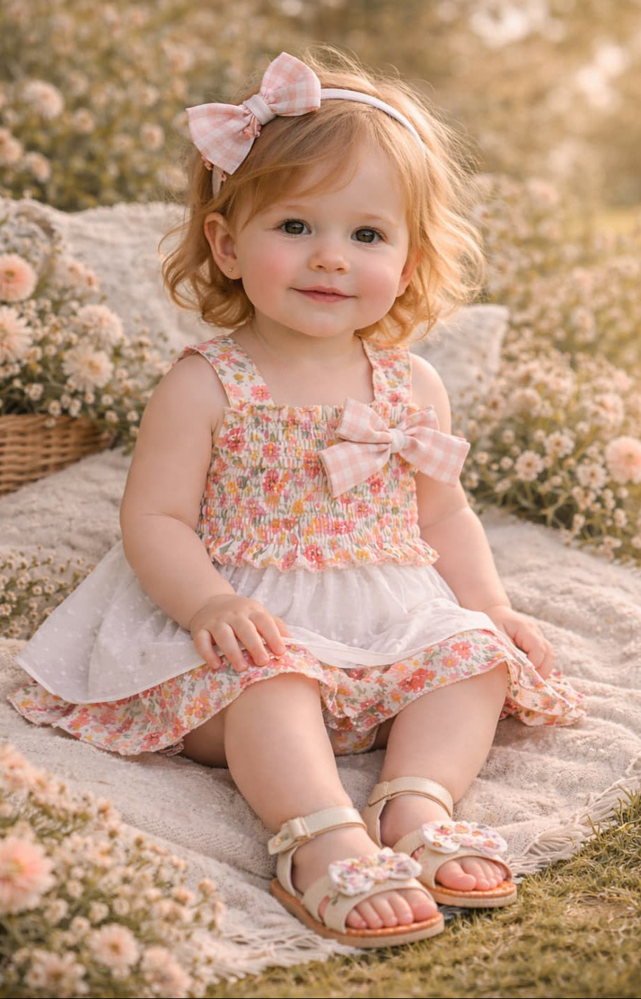 Conjunto bebé niña floral con plumeti – Alma Petit 622005017 (6 a 36 meses)
