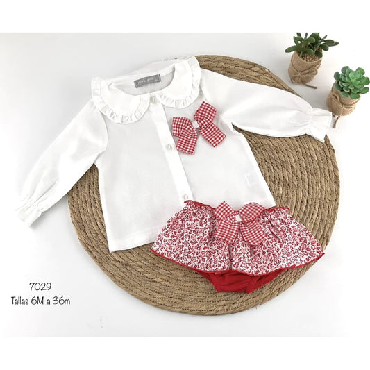 Conjunto bebé niña ALMA PETIT vichy rojo cuadros 522107029