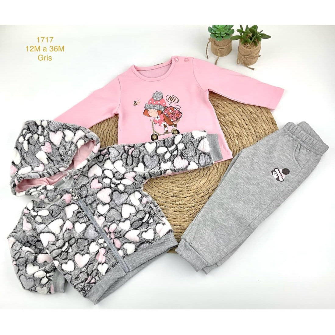 Conjunto bebé niña con capucha 522101717 (12m a 36m)