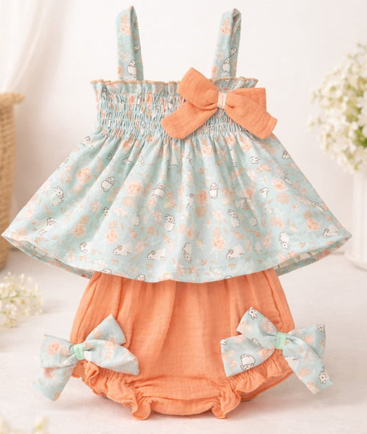 Conjunto bebé niña Alma Petit con conejitos 622005043 – Dulce, fresco y encantador 🐰🌸