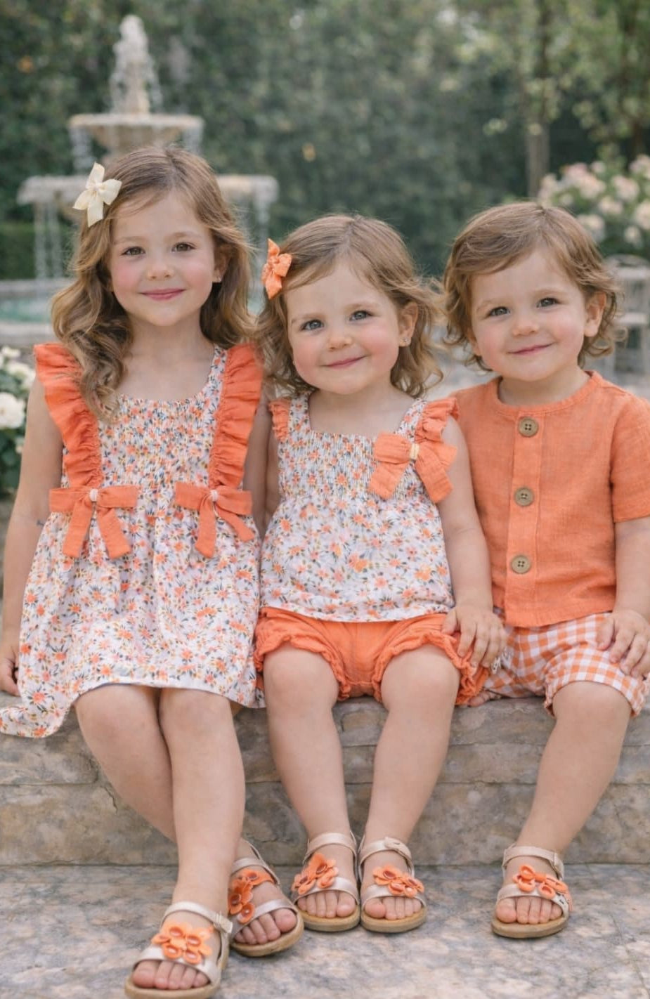 Conjunto bebé niño Alma Petit salmón flores 622005001