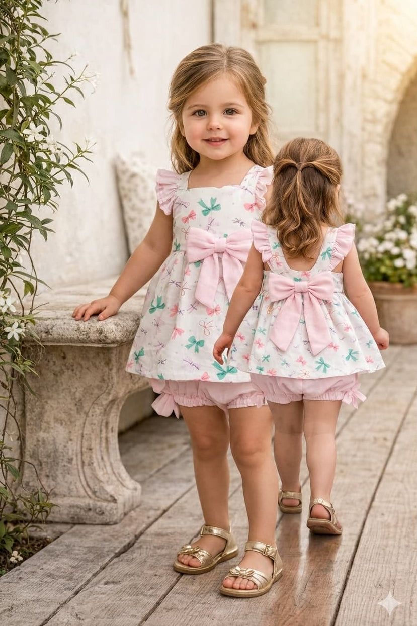 Conjunto bebé niña con lazos Alma Petit 622005038 – Fresco, cómodo y con encanto 🌿💗