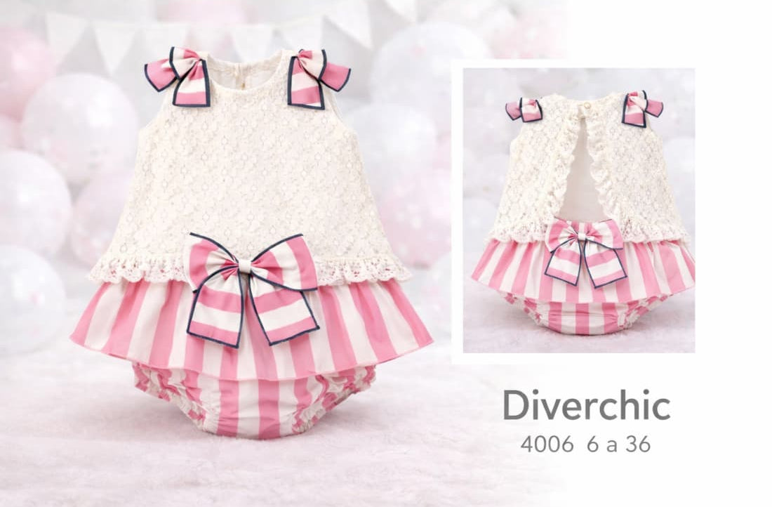 Conjunto bebé niña blusa y braguita blonda – Diverchic 622004006