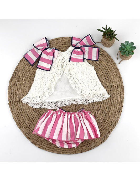 Conjunto bebé niña blusa y braguita blonda – Diverchic 622004006