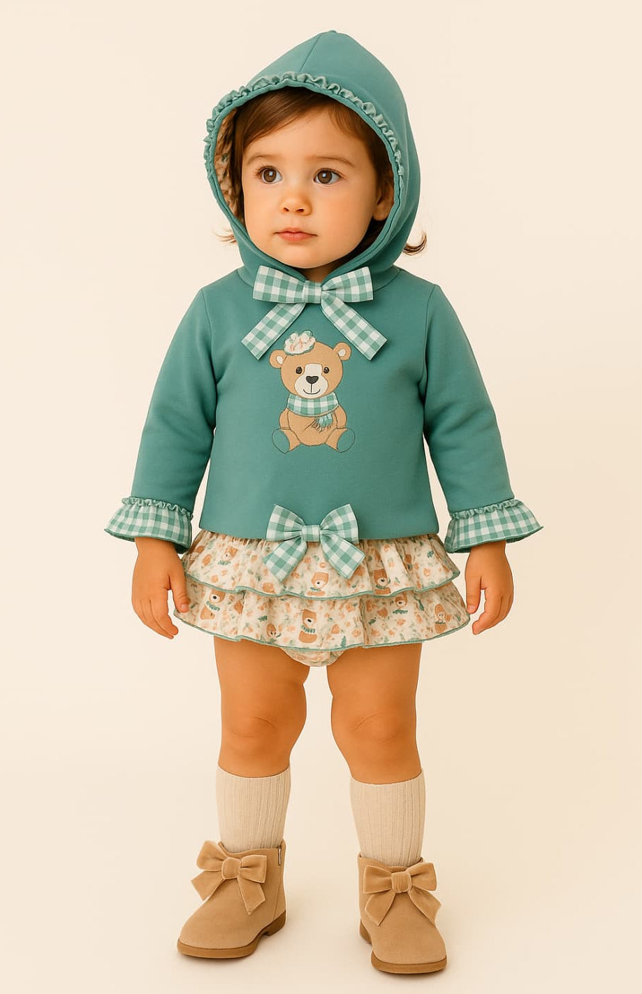 Alma Petit 522107010 Conjunto Star Baby Boy T-shirt Branca e Calções Xadrez 