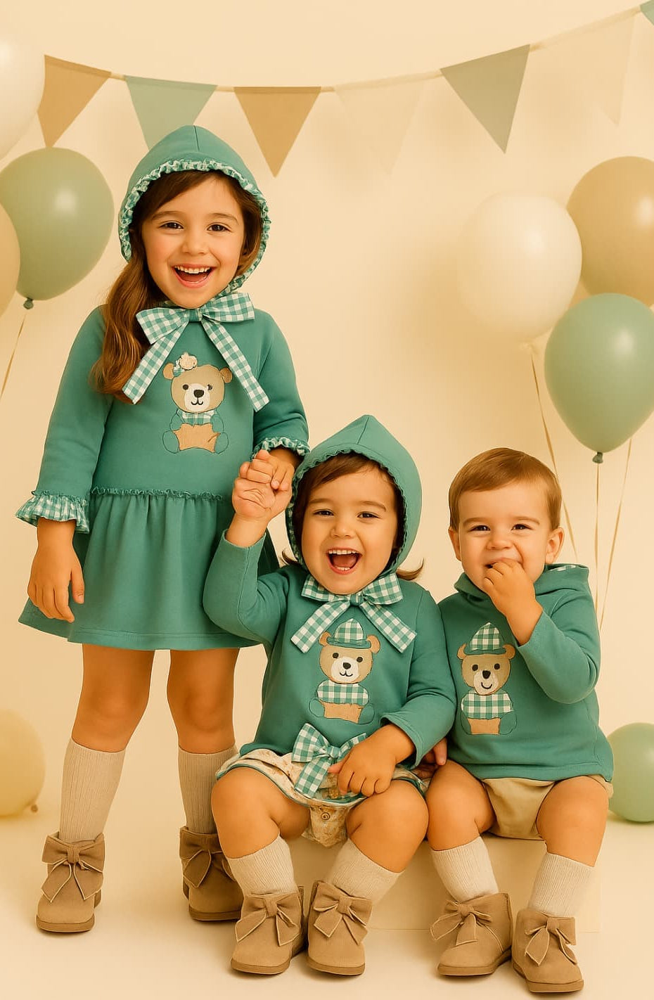 Alma Petit 522107010 Conjunto Star Baby Boy T-shirt Branca e Calções Xadrez 