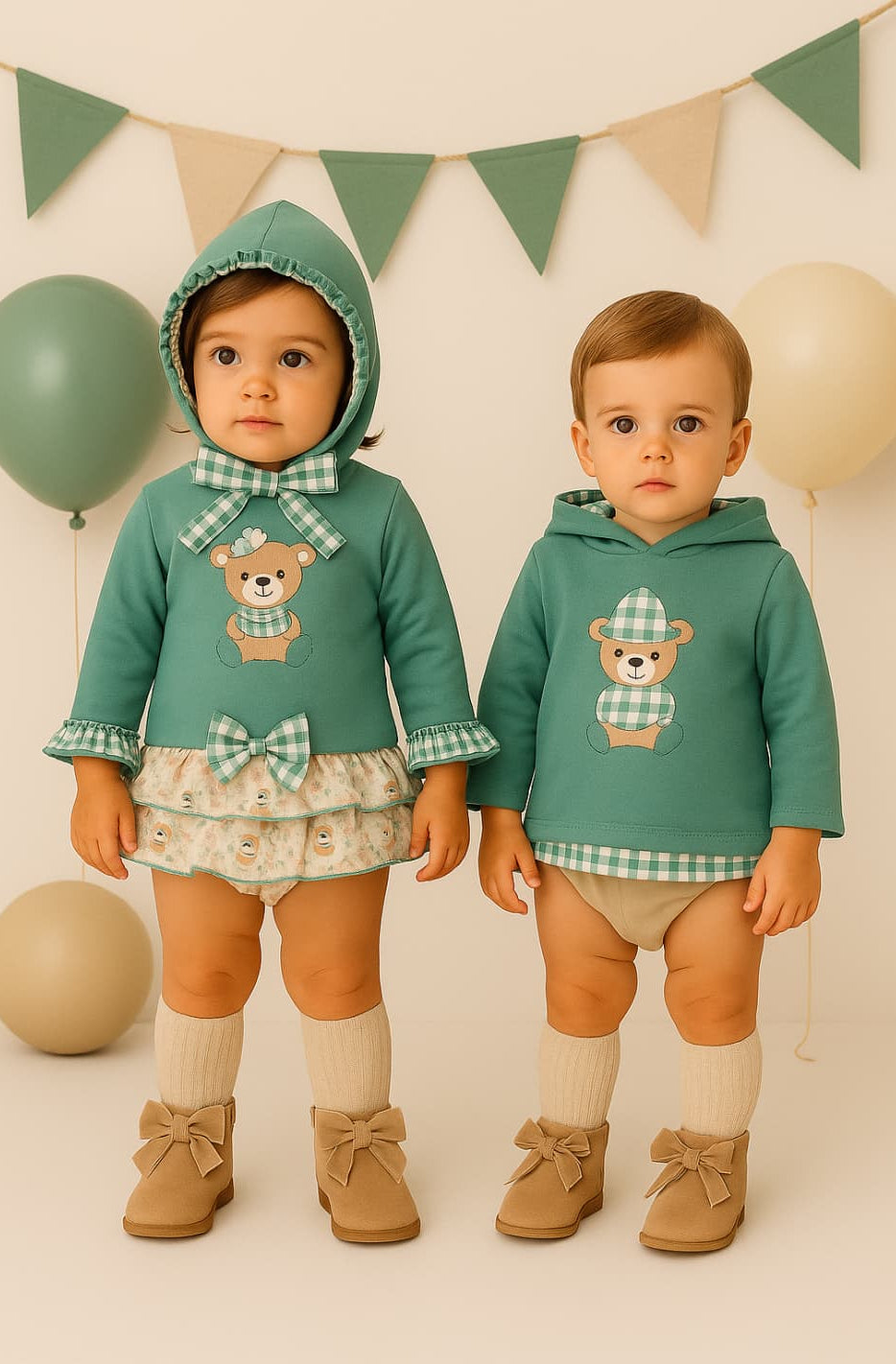 Alma Petit 522107010 Conjunto Star Baby Boy T-shirt Branca e Calções Xadrez 