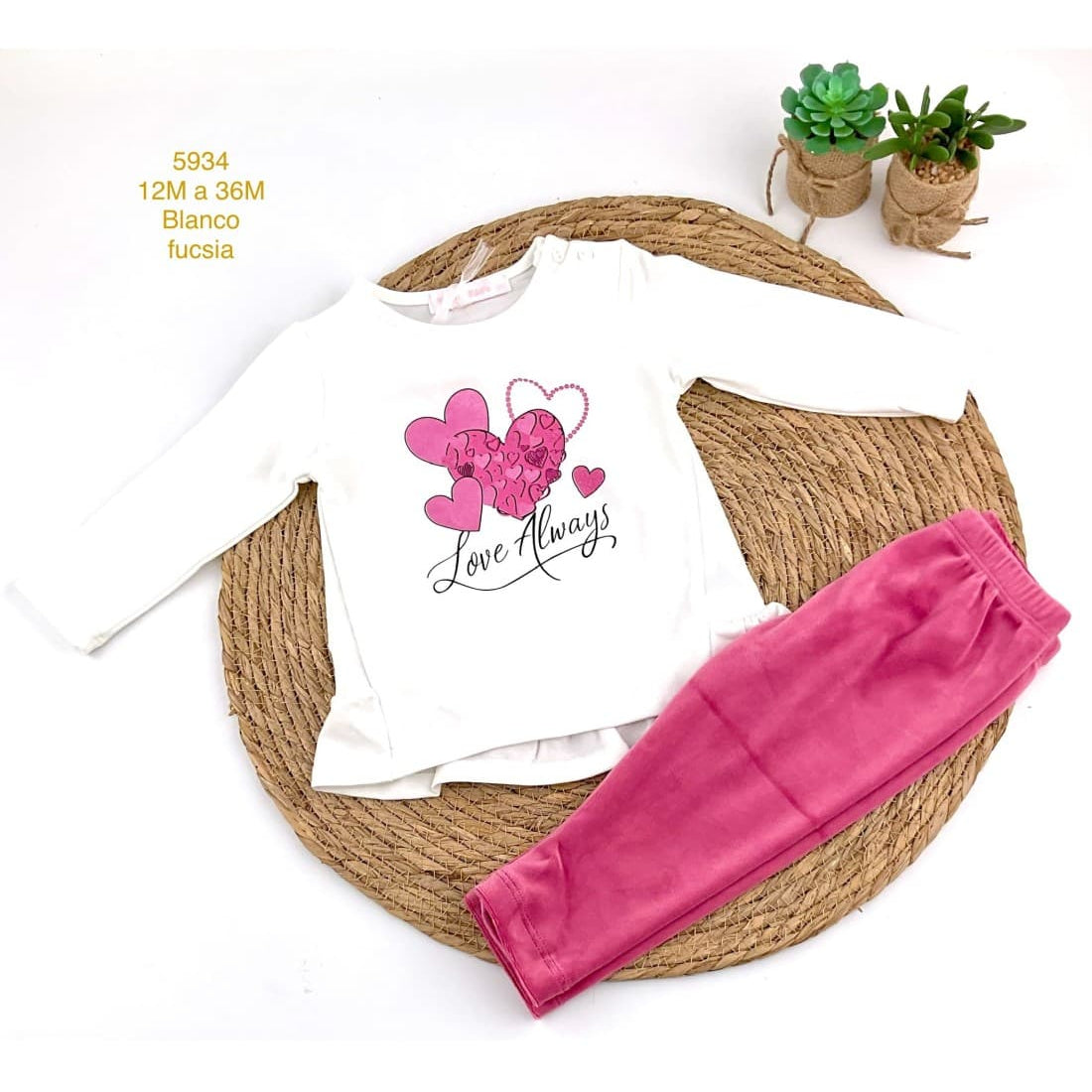 Conjunto bebé niña leggins Love Always 522105934 (12M A 36M)