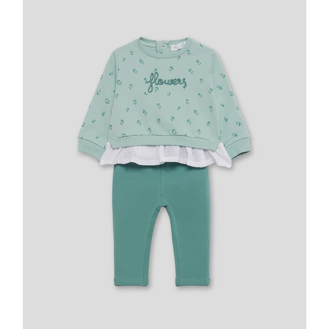 Conjunto bebé niña Street Monkey Sudadera y leggins verde agua 522153004