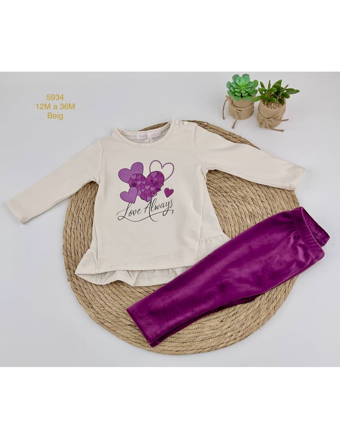 Conjunto bebé niña leggins Love Always 522105934 (12M A 36M)