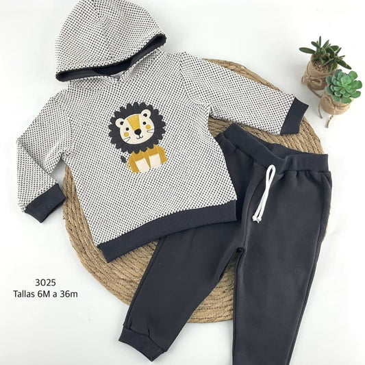 Conjunto bebé niño sudadera león DIVERCHIC 522103025