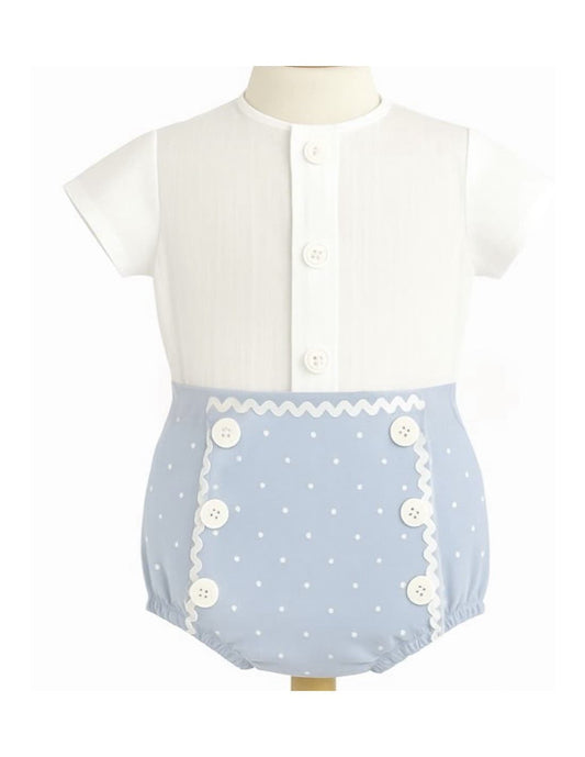 Conjunto bebé niño camisa de bambula y culetín de piqué con lunares – Alma Petit 522008041