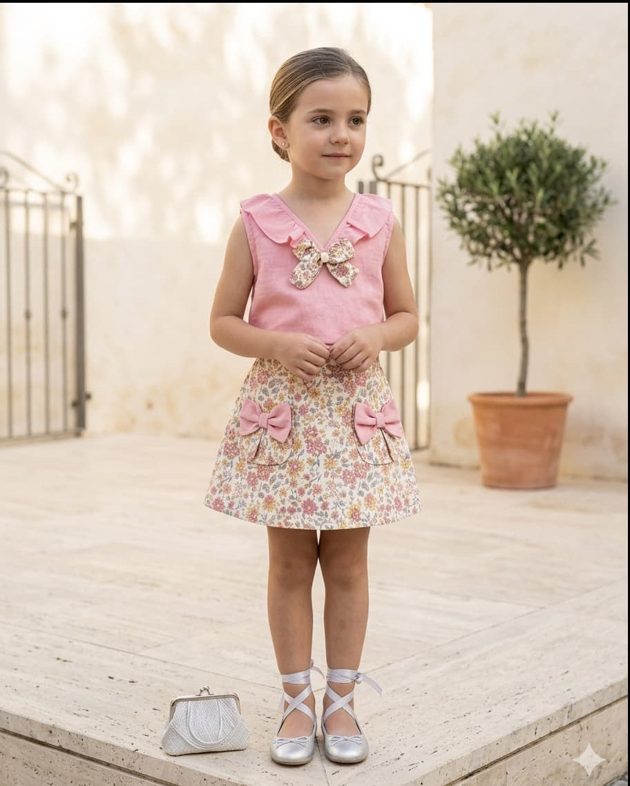 Conjunto niña bambula Alma Petit 622005031 – Fresco, elegante y lleno de encanto 🌸