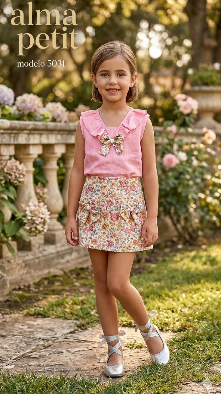 Conjunto niña bambula Alma Petit 622005031 – Fresco, elegante y lleno de encanto 🌸