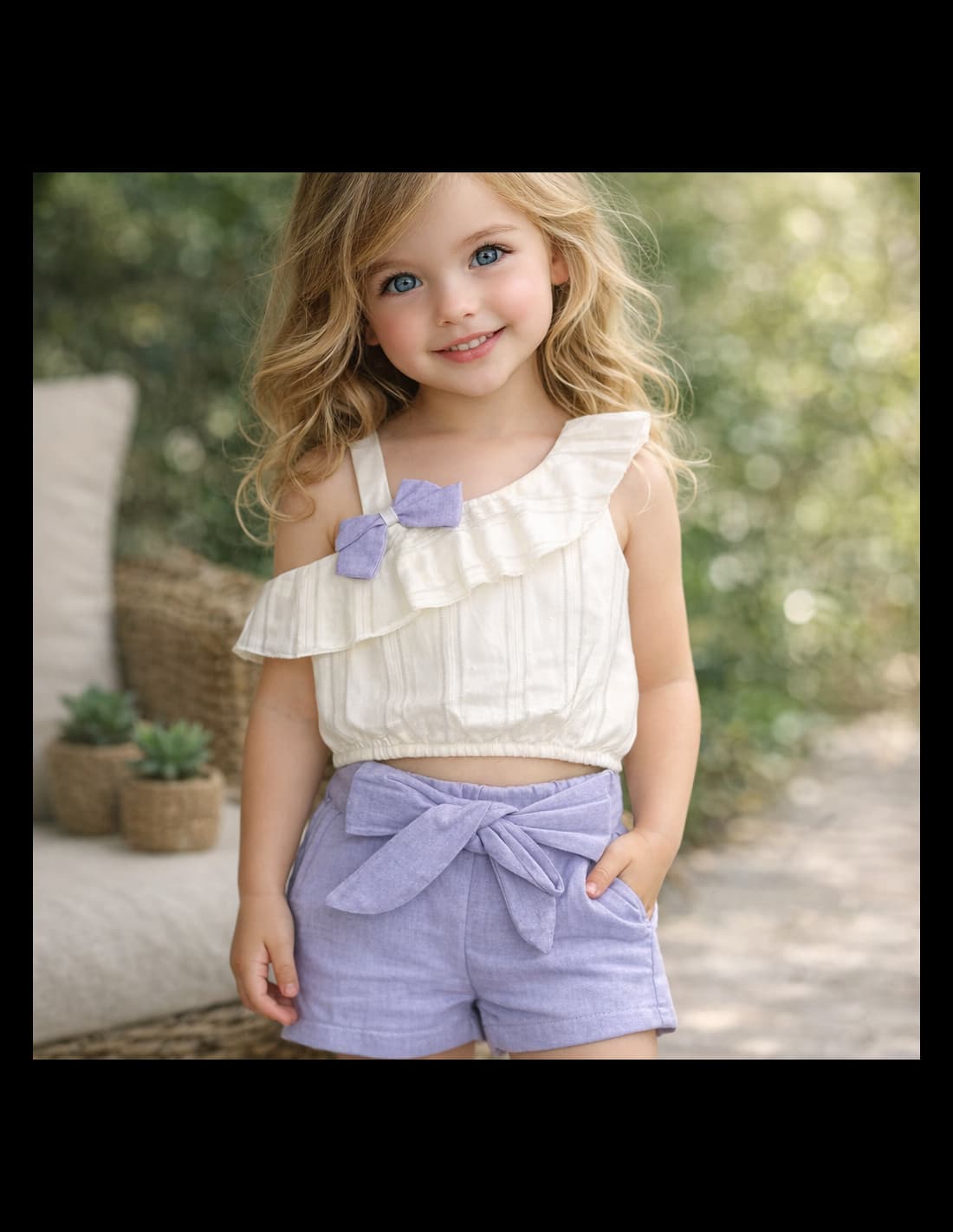 Conjunto niña plumeti con top y short 622005020 ALMA PETIT – Elegante, fresco y cómodo para verano