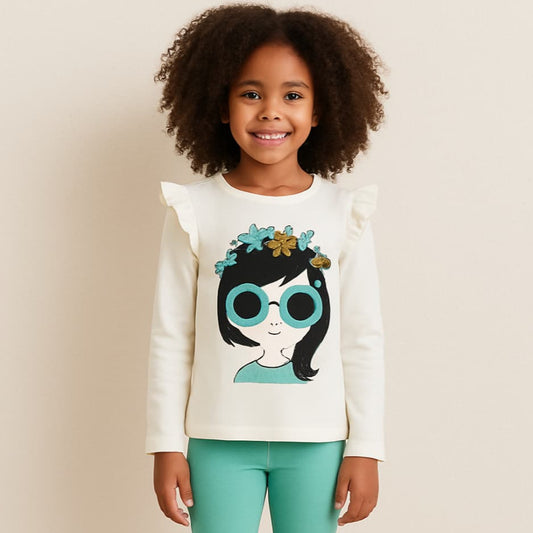 Conjunto niña Cala Kids Morenita con camiseta y leggings verde agua 5222100006
