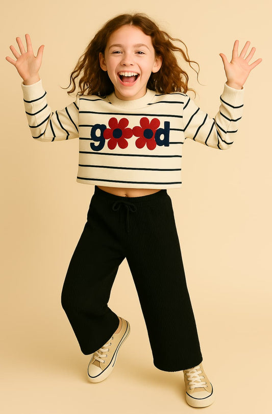 Conjunto niña Cala Kids GOOD flores con rayas 522100070