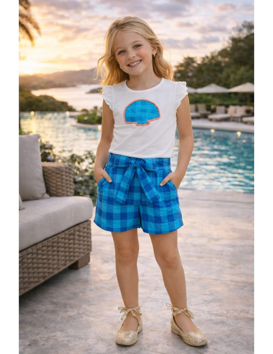Conjunto niña con concha Diverchic 622004008 – Fresco, veraniego y cómodo 🐚💙