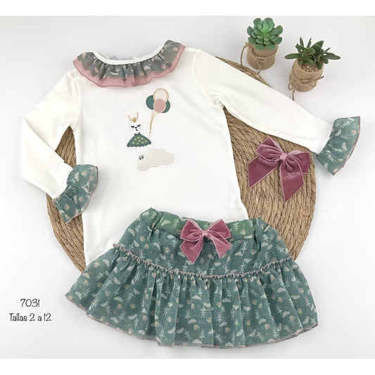 Conjunto niña falda ALMA PETIT CONEJO organza 522107031
