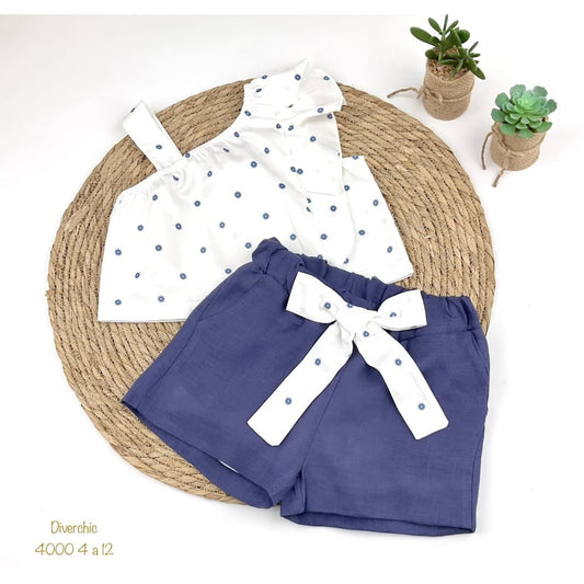Conjunto niña camisa y short lino – Diverchic 622004000