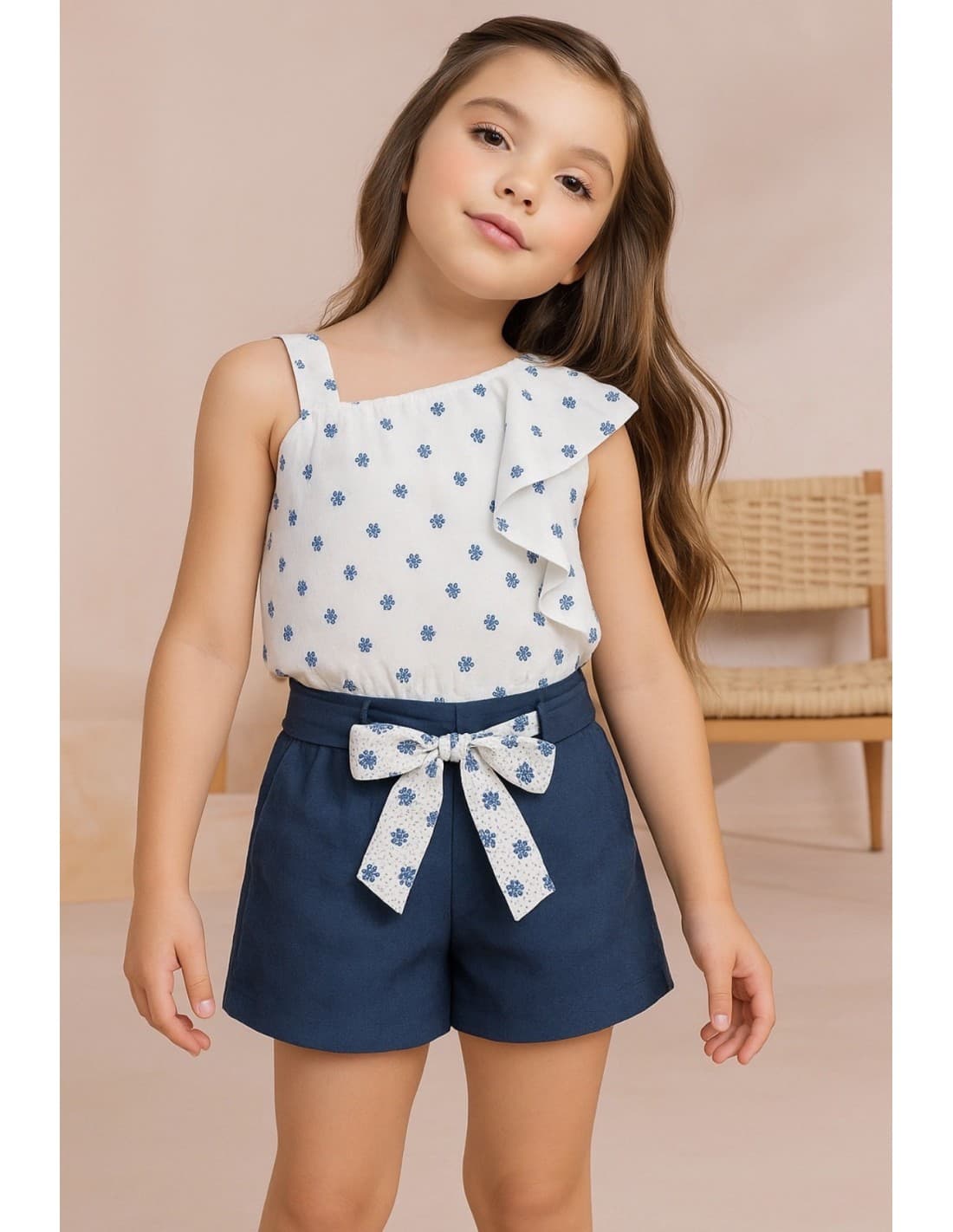 Conjunto niña camisa y short lino – Diverchic 622004000